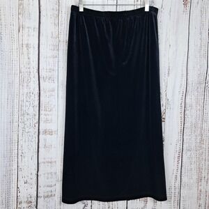 Vintage‎ Freeport Studio MP Black Velvet Maxi Skirt Slit Pull On Romantic Goth